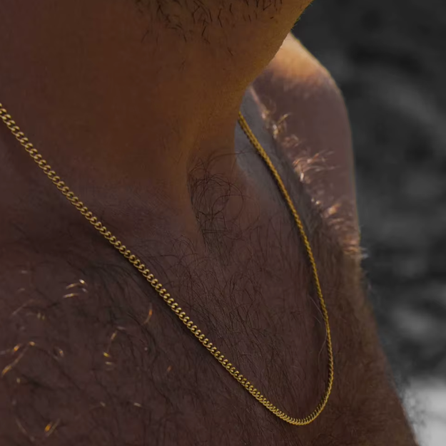 COLLIER CHAÎNE CUBAINE FINE EN ACIER