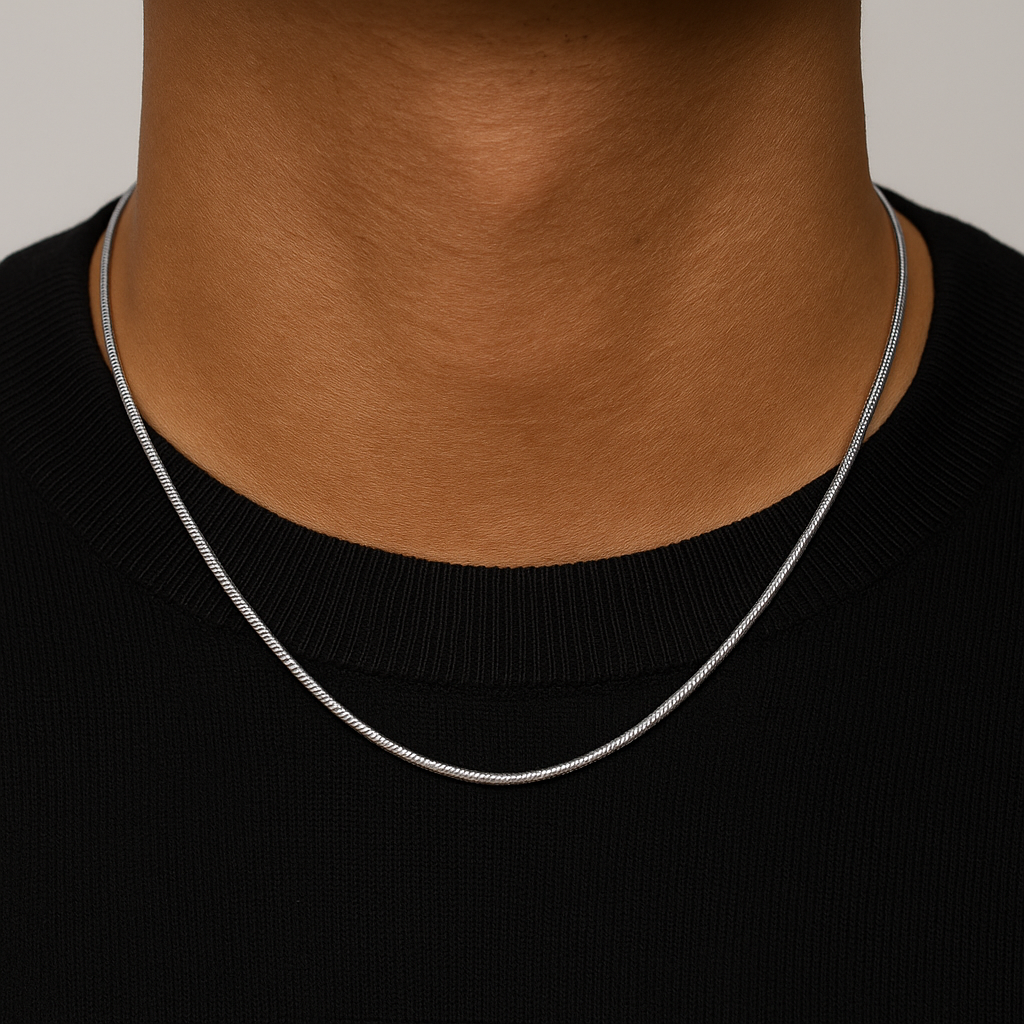 COLLIER CHAÎNE SERPENT EN ARGENT